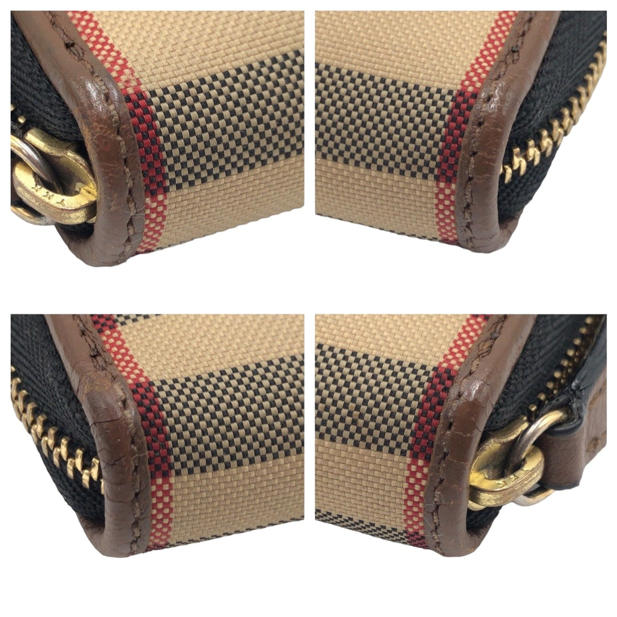 Burberry Check Canvas Leather Long Wallet