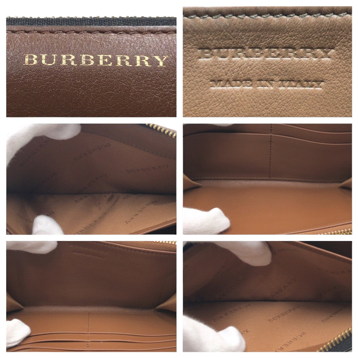 Burberry Check Canvas Leather Long Wallet