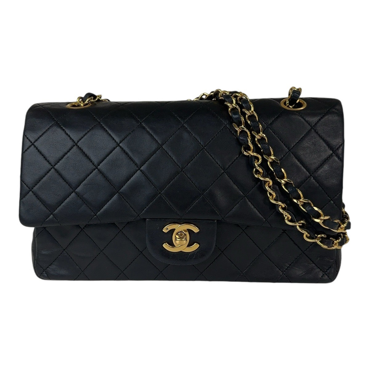 Chanel Vintage Matelasse 25 Double Flap Timeless Lambskin Shoulder Bag in Very Good Condition