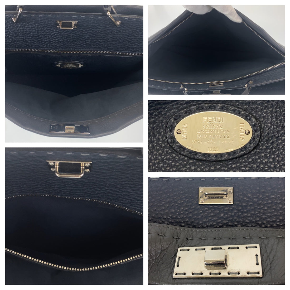 Fendi Peekaboo Leather Shoulder Bag in Very Good Condition