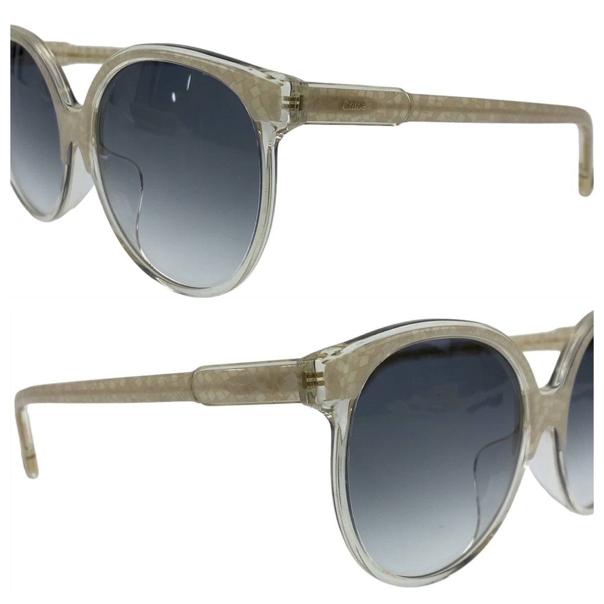 Chloe Beige Gold Plastic Sunglasses CE735SA