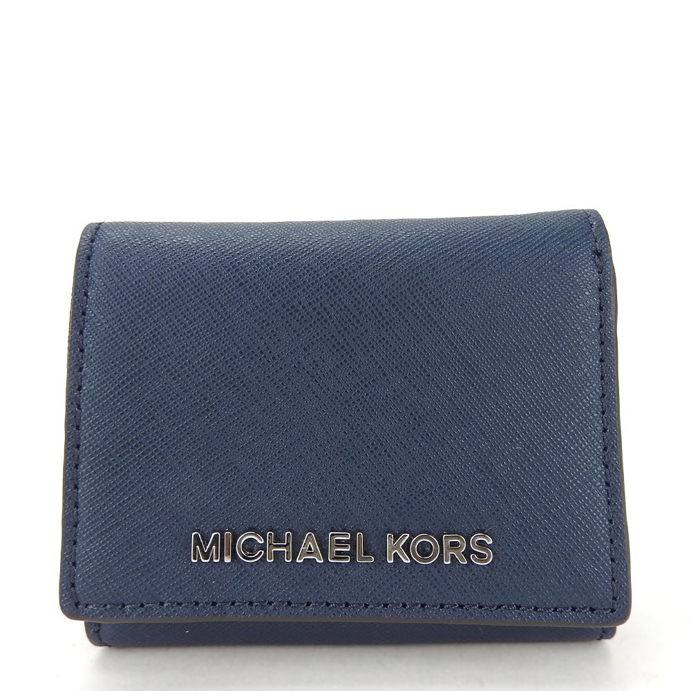 Michael Kors Leather Tri-fold Wallet Navy