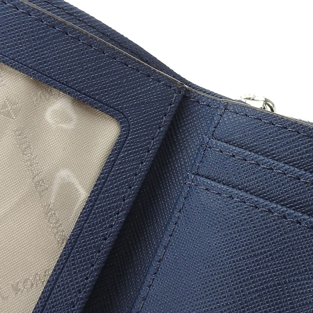 Michael Kors Leather Tri-fold Wallet Navy