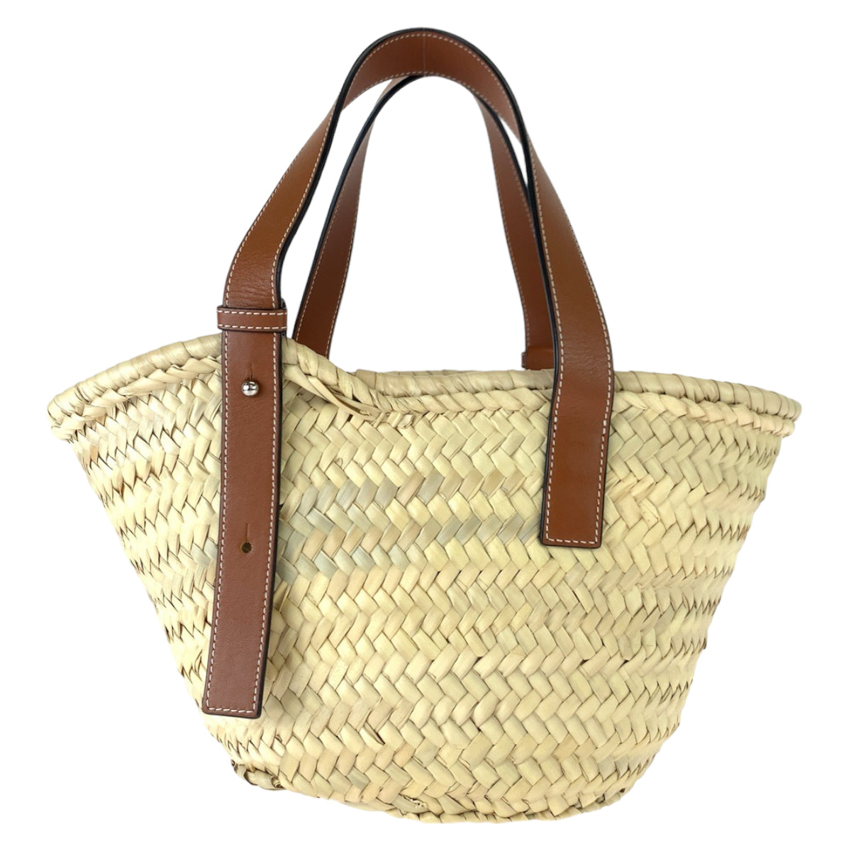 Loewe Anagram Raffia Leather Basket Bag