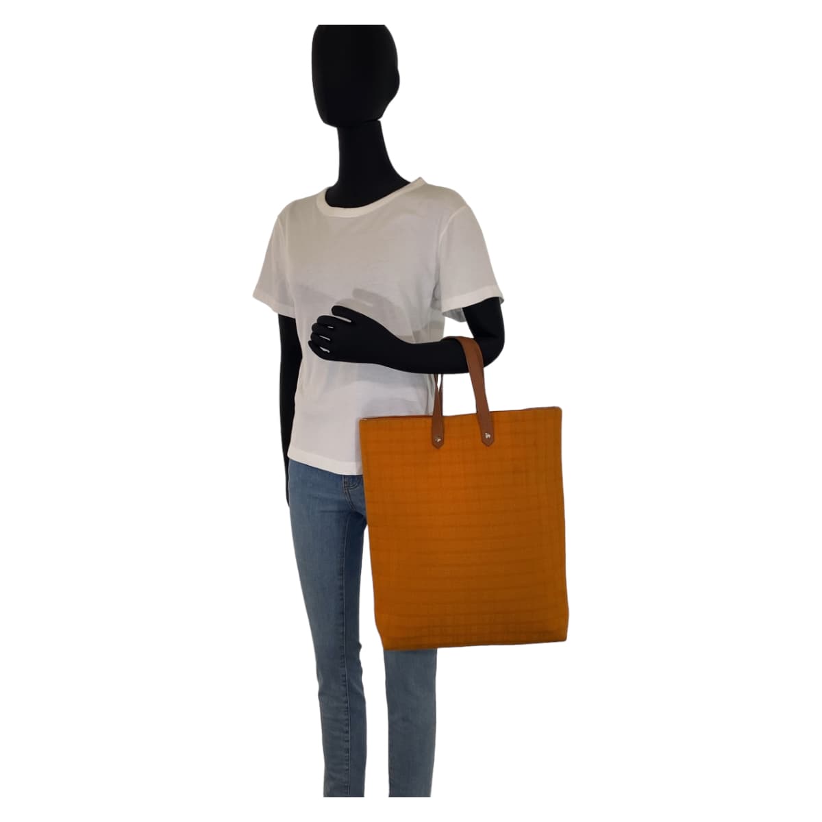 Hermes Amedaba Diago GM Canvas Leather Tote