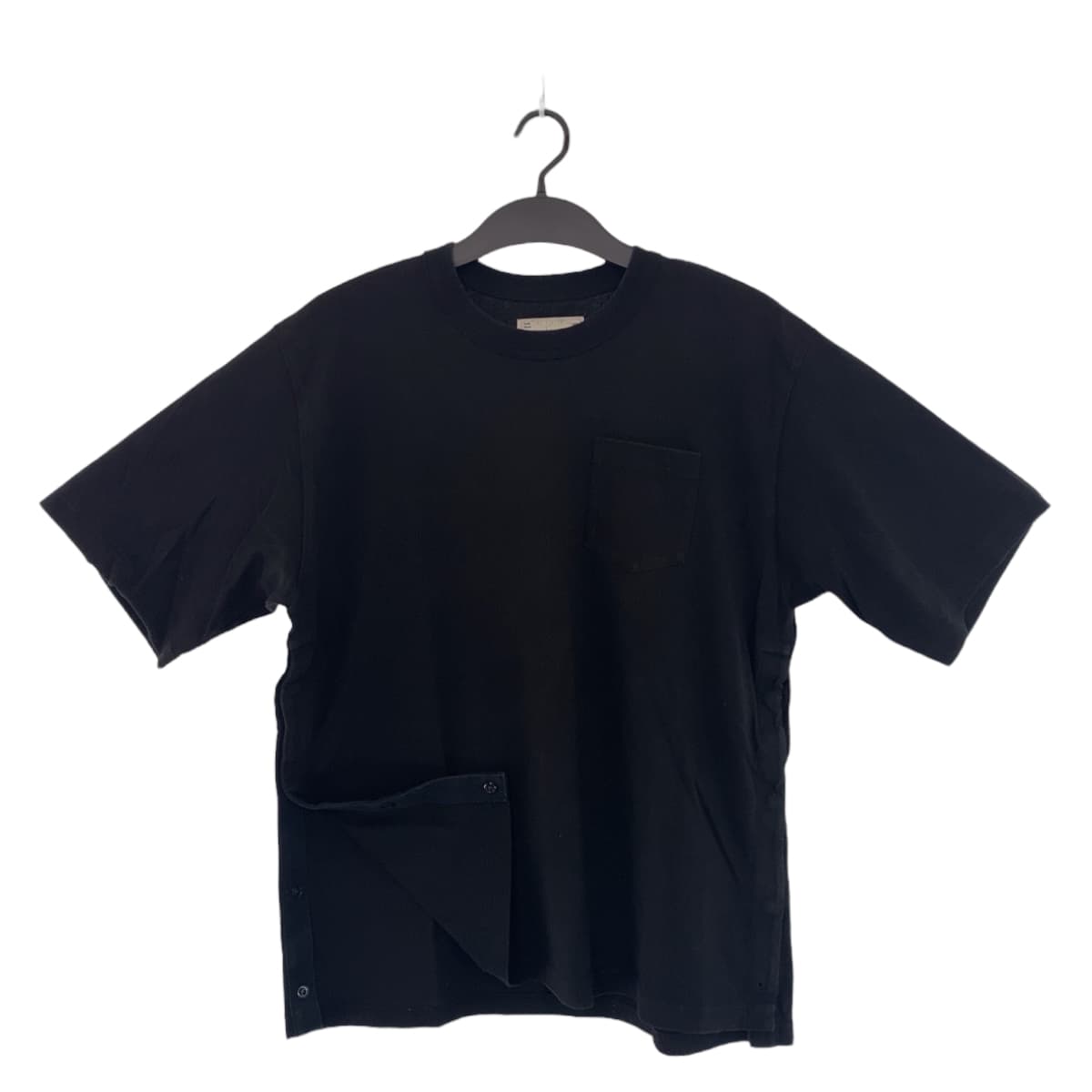 Sacai Side Slit Cotton XL Black T-Shirt 22-02870M in Great Condition