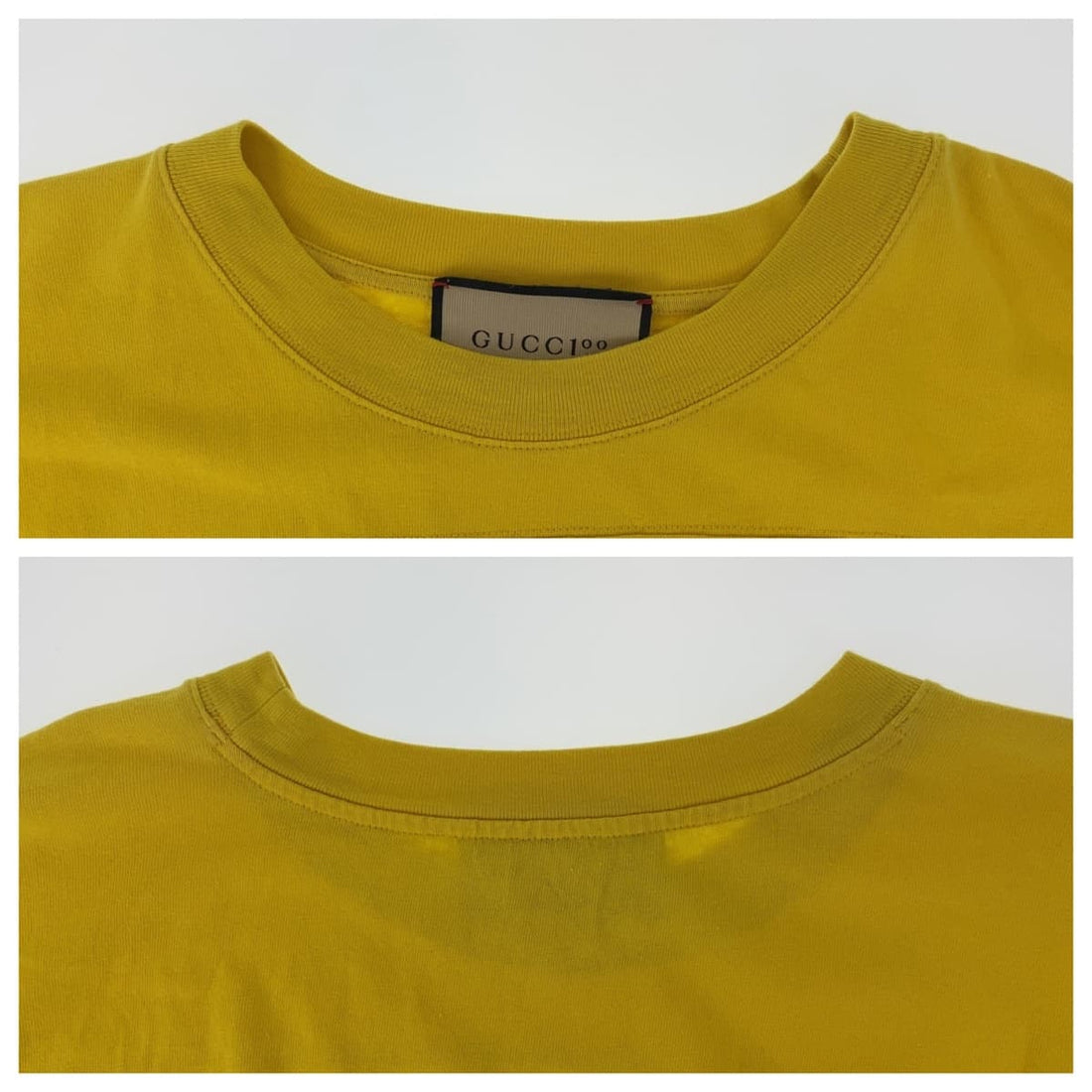 Gucci Yellow Cotton T-Shirt L 655459 XJDXM in Very Good Condition