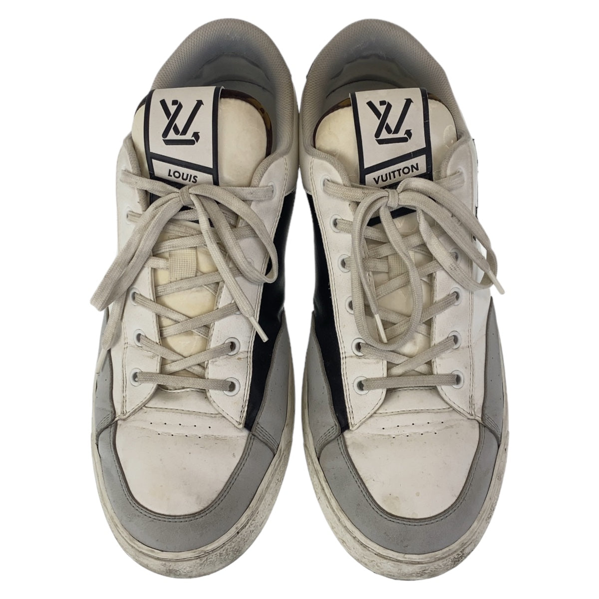 Louis Vuitton Charlie Line Leather Sneakers White in Very Good Condition