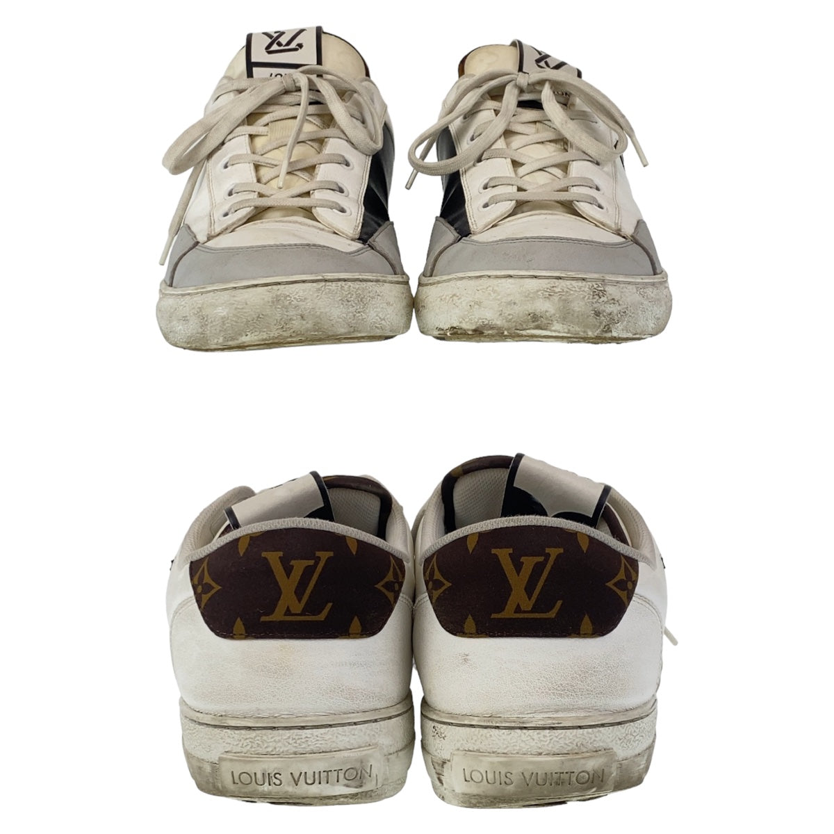 Louis Vuitton Charlie Line Leather Sneakers White in Very Good Condition