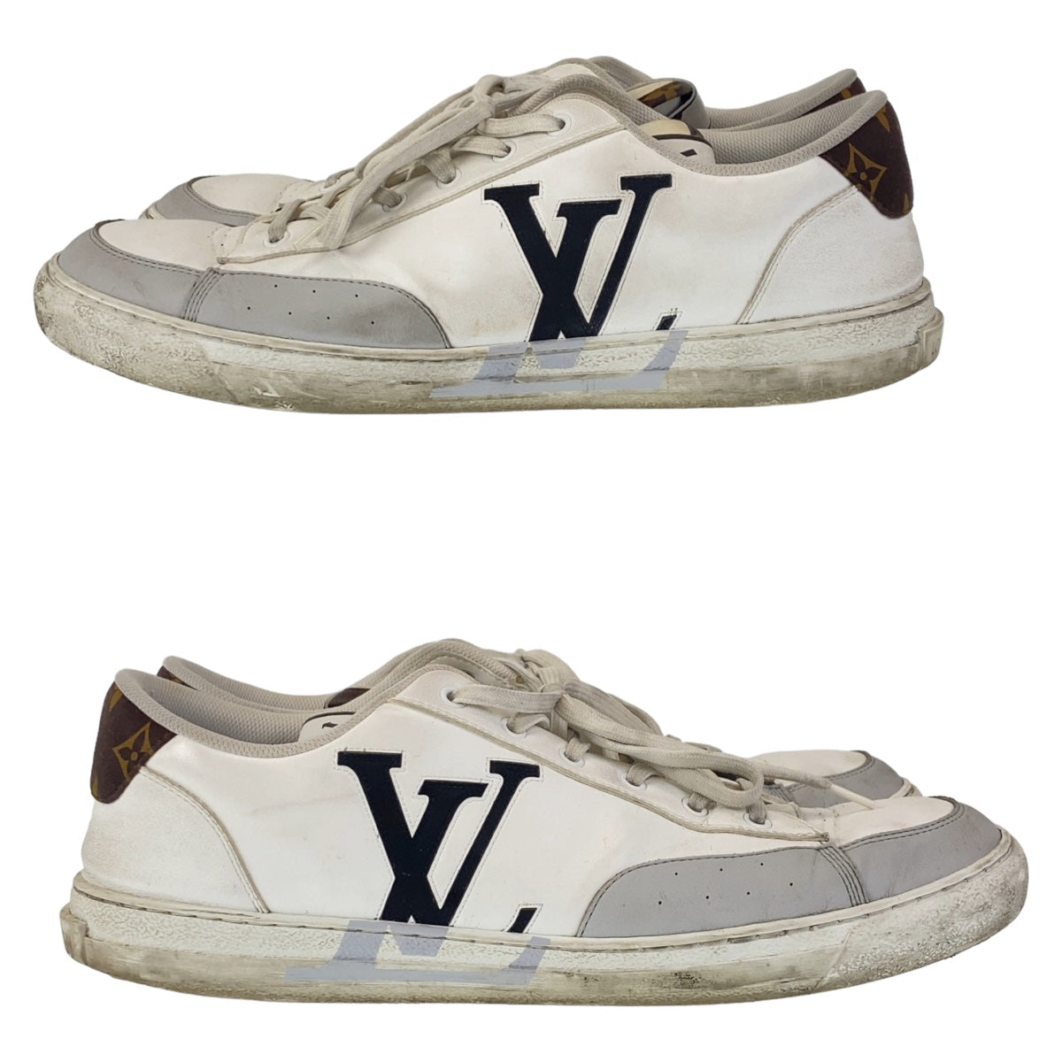 Louis Vuitton Charlie Line Leather Sneakers White in Very Good Condition