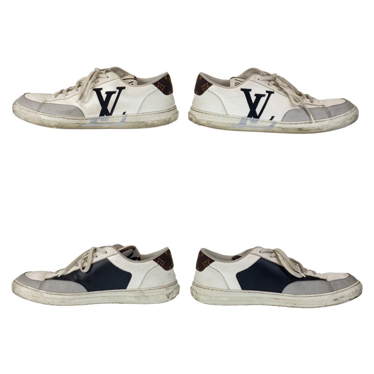 Louis Vuitton Charlie Line Leather Sneakers White in Very Good Condition