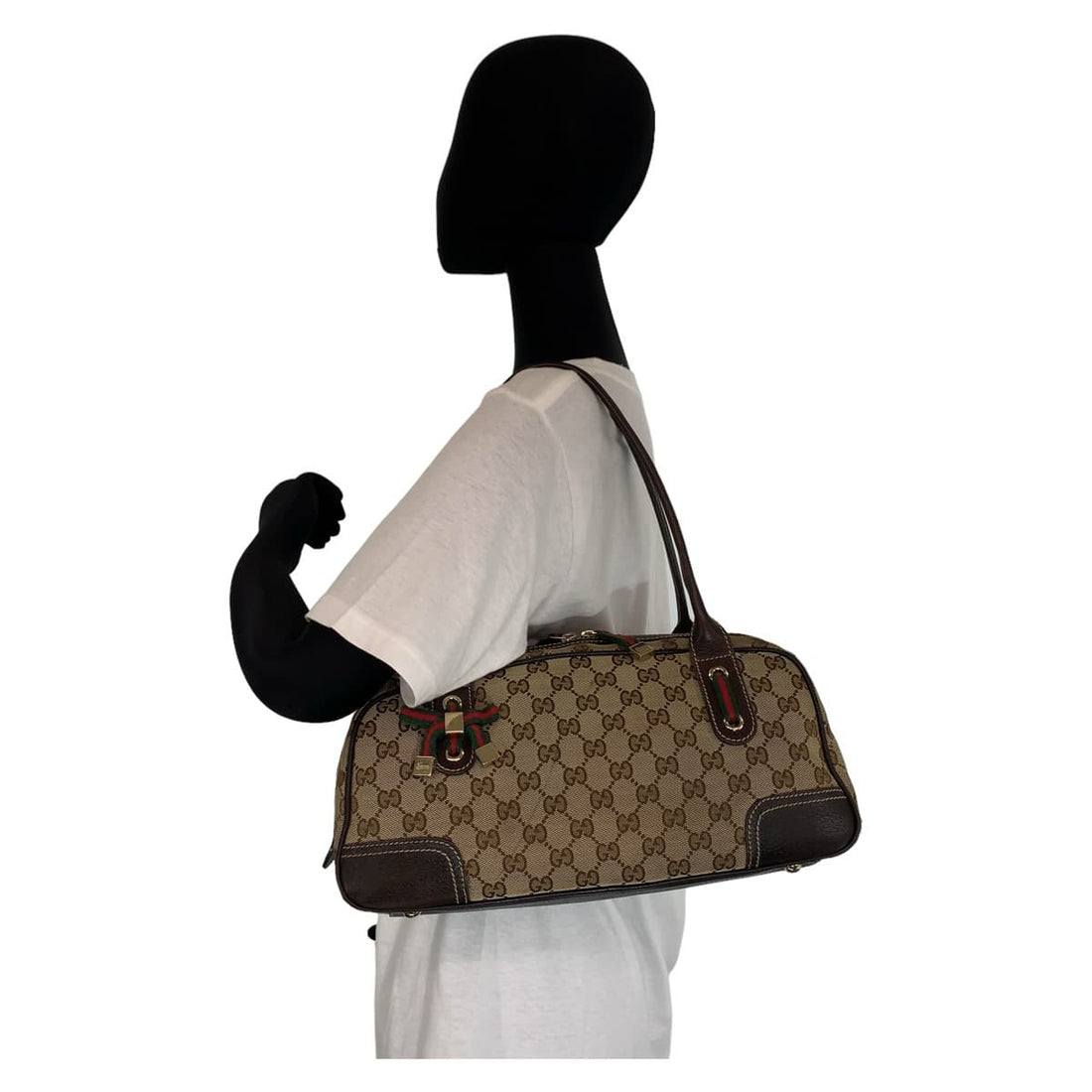 Gucci GG Canvas Princy Shoulder Bag Brown Beige