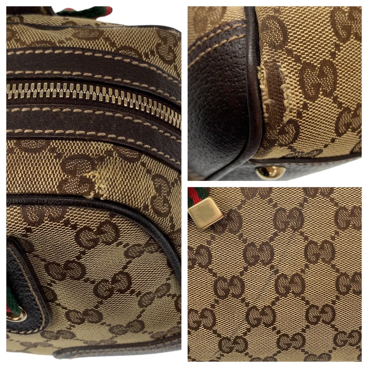 Gucci GG Canvas Princy Shoulder Bag Brown Beige