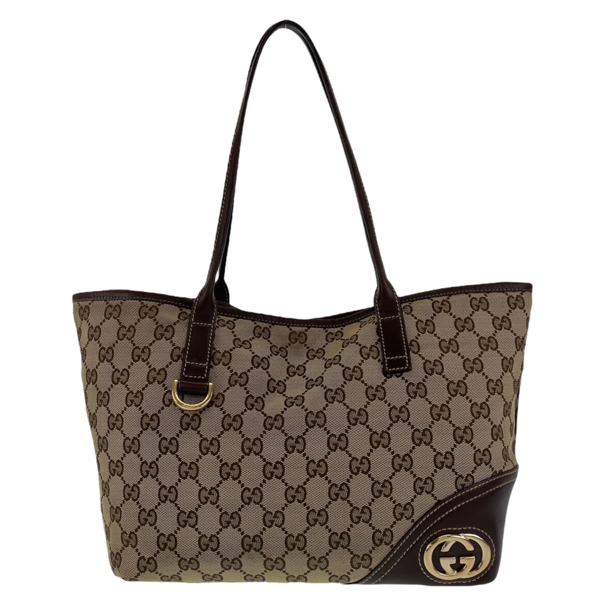 Gucci Interlocking G New Britt Abbey GG Canvas/Leather Tote Bag 169946 in Very Good Condition