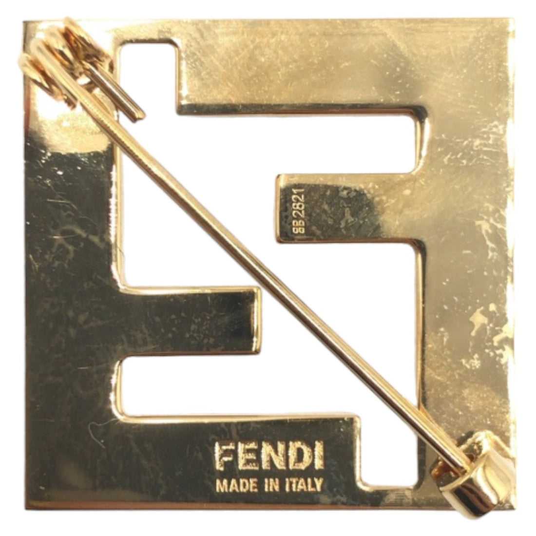 Fendi Forever Metal Brooch Black Gold