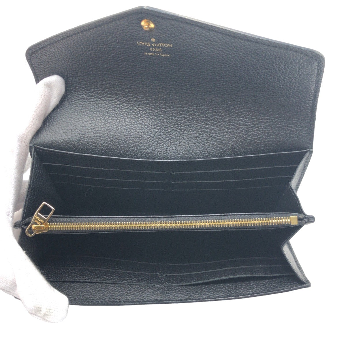 Louis Vuitton Monogram Empreinte Long Wallet Black in Very Good Condition