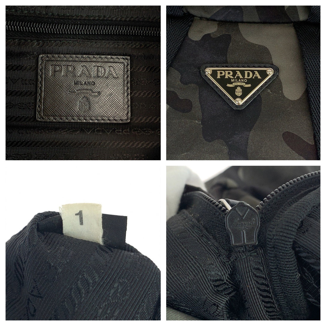 Prada Nylon Camouflage Logo Backpack