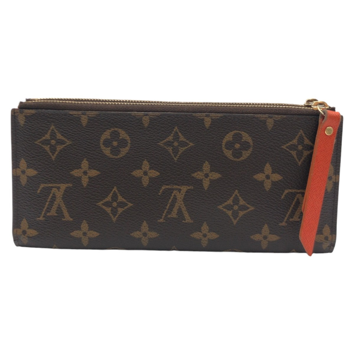 Louis Vuitton Monogram Adele Long Wallet Brown Orange