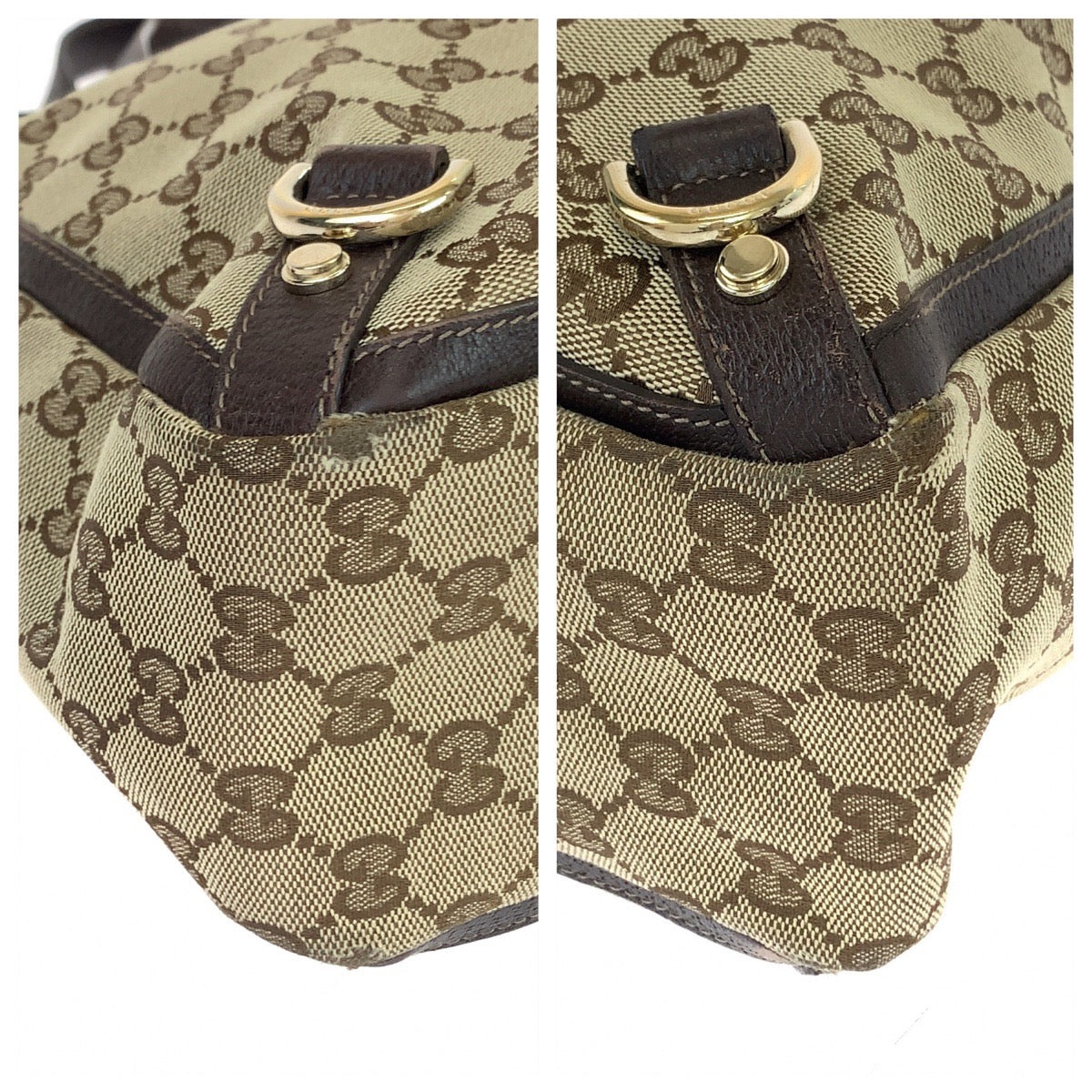 Gucci Abbey GG Canvas Leather Handbag