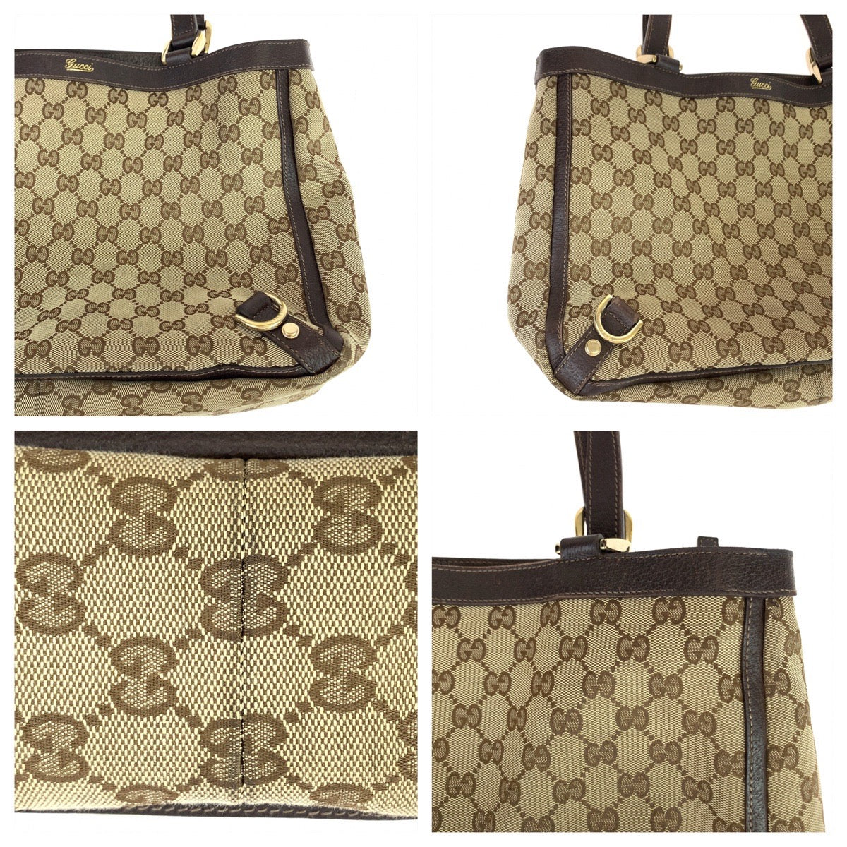 Gucci Abbey GG Canvas Leather Handbag