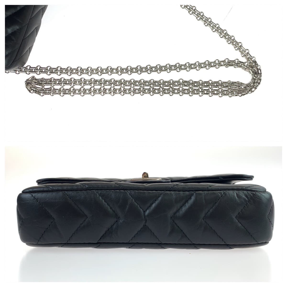 Chanel Chevron Turn Lock Lambskin Shoulder Bag