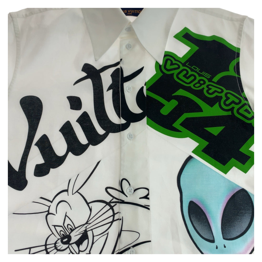 Louis Vuitton Cartoon Alien Graphic Cotton Shirt M in Great Condition