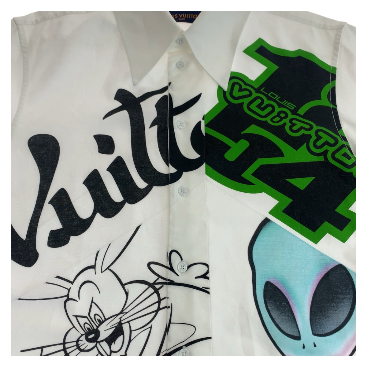 Louis Vuitton Cotton Cartoon Alien Graphic Shirt M in Great Condition