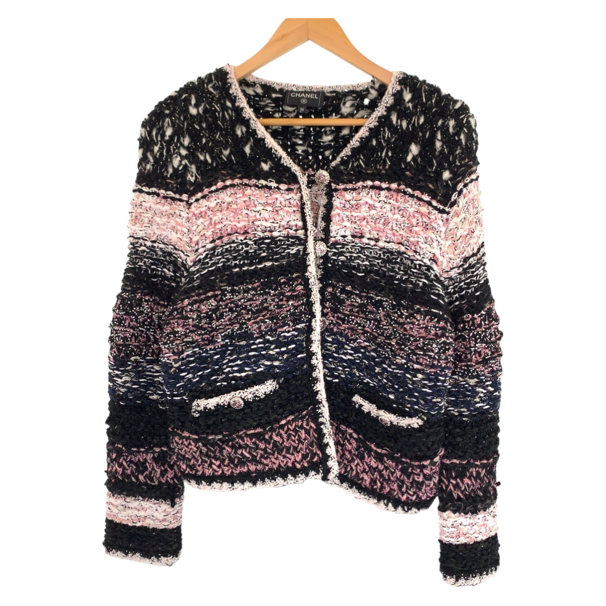 Chanel Tweed Wool Jacket Pink Multicolor