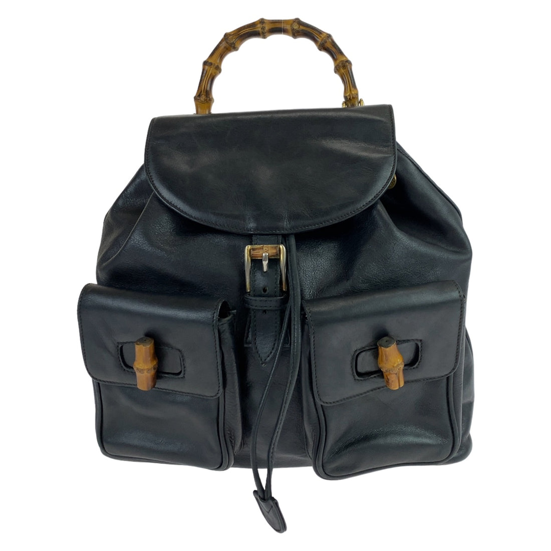 Gucci Vintage Bamboo Leather Backpack