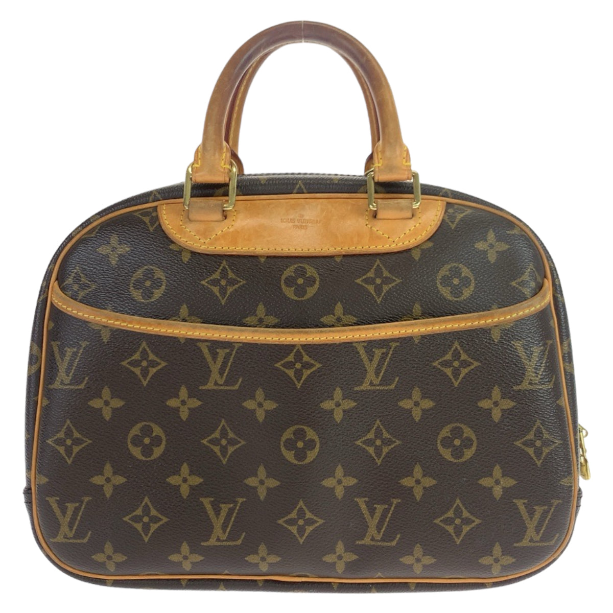 Louis Vuitton Trouville Handbag Brown Beige PVC Leather