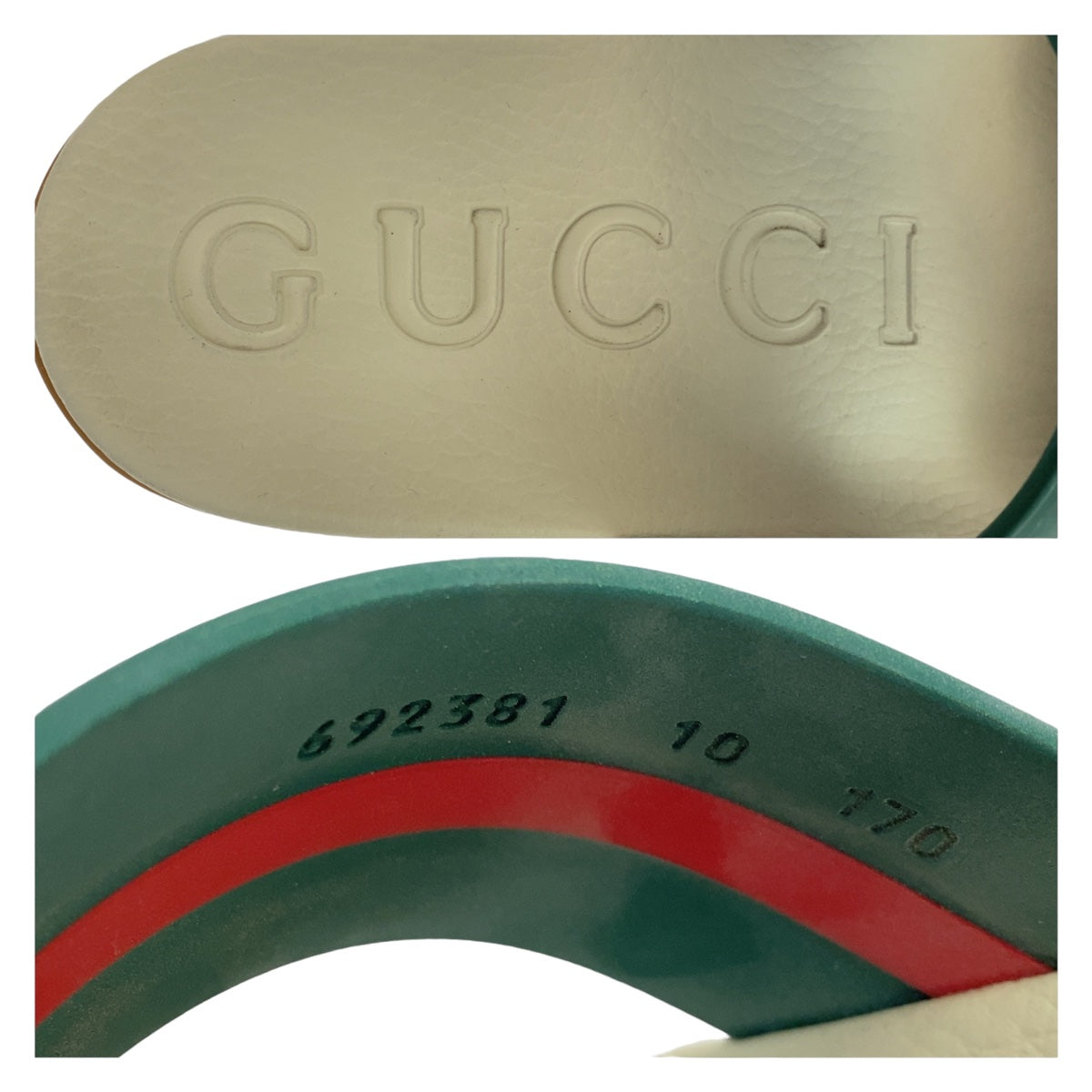 Gucci Rubber Sandals 692381 in Very Good Condition