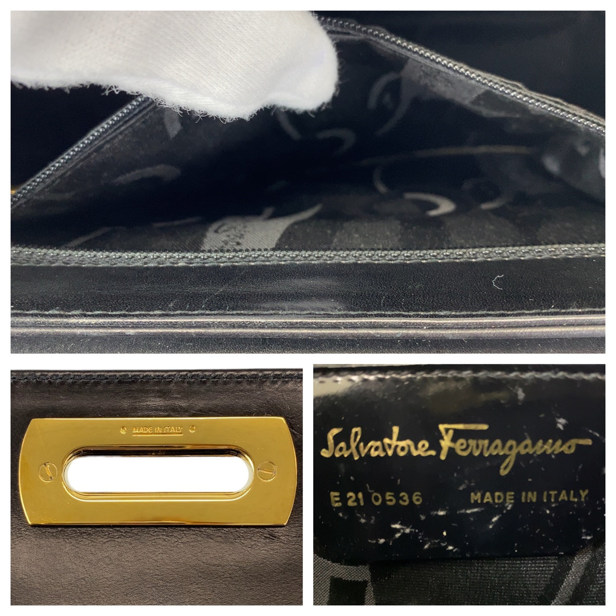 Salvatore Ferragamo Leather Gancini Handbag in Very Good Condition