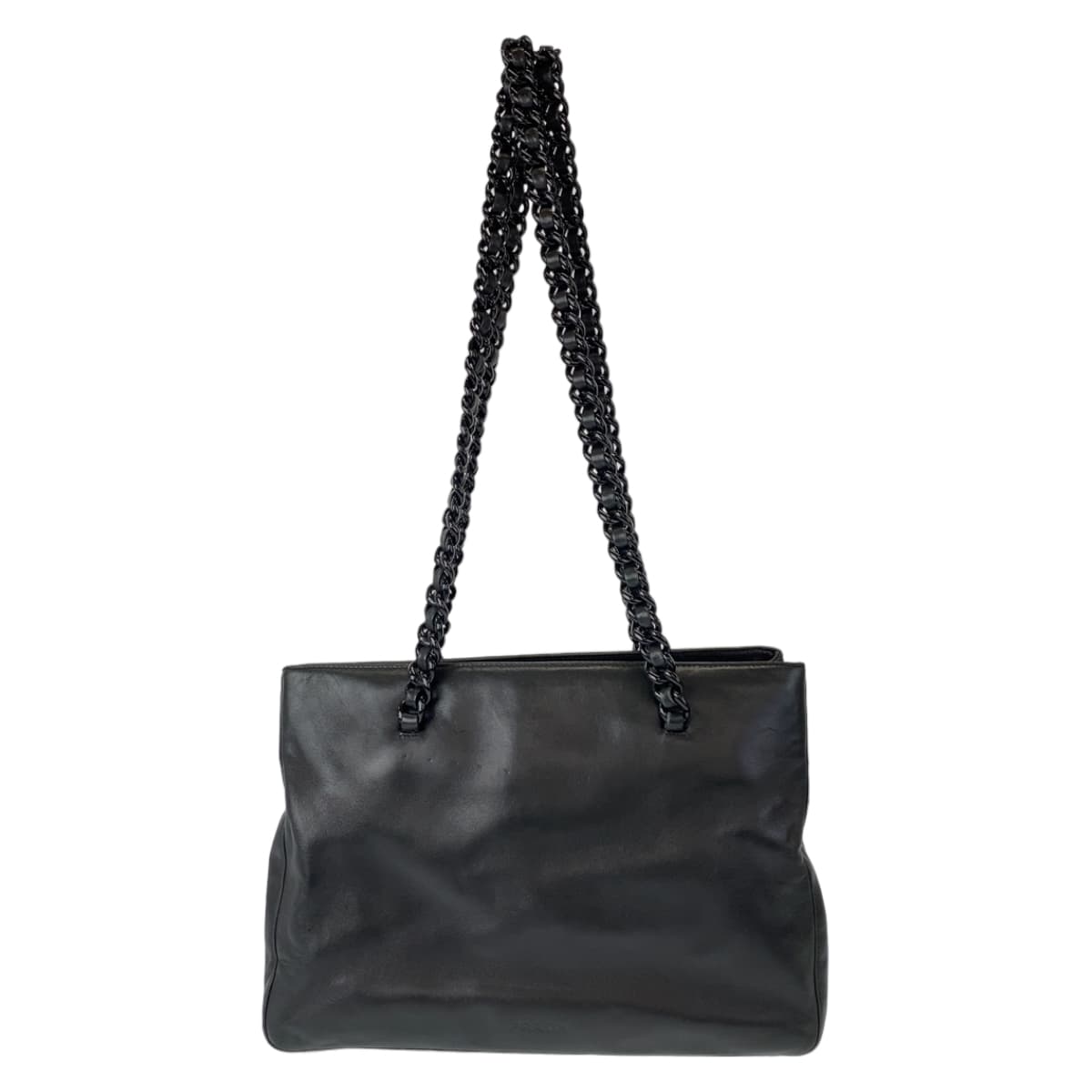 Prada Leather Chain Tote Bag 406707 in Very Good Condition