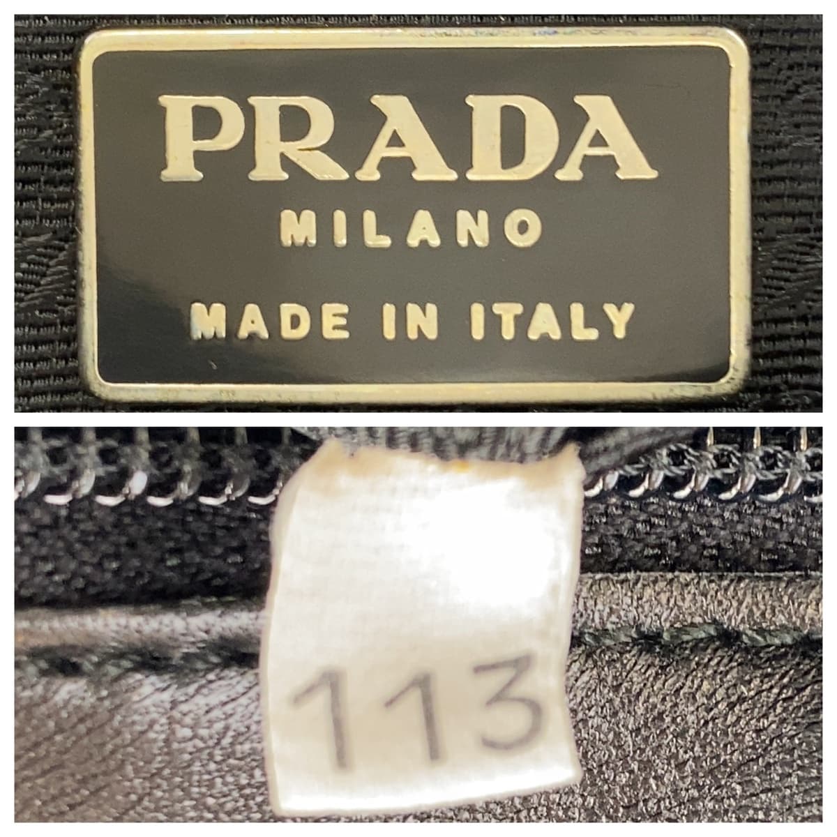 Prada Leather Tote Bag Black Silver Hardware