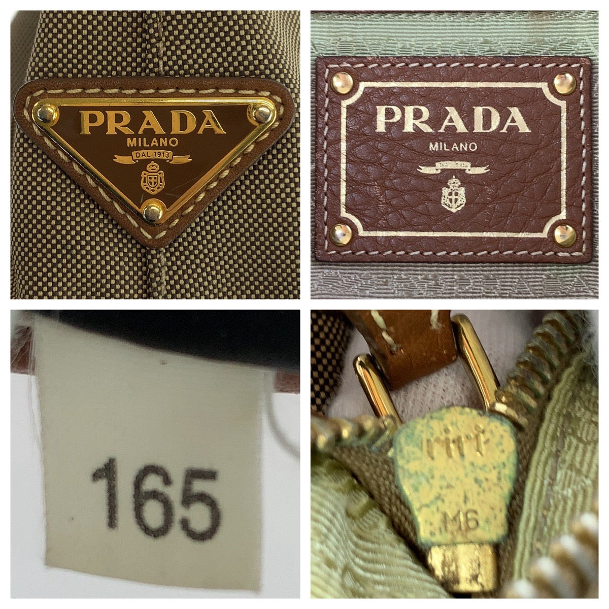 Prada Canvas Leather Logo Jacquard Tote Bag