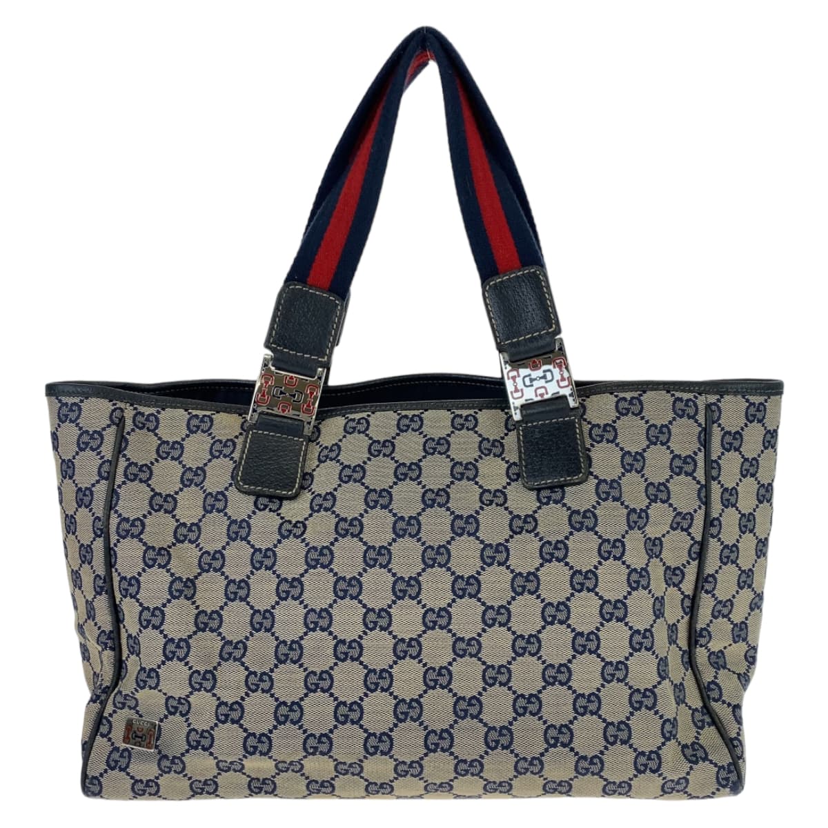 Gucci GG Canvas Sherry Line Tote Bag 145758 in Very Good Condition