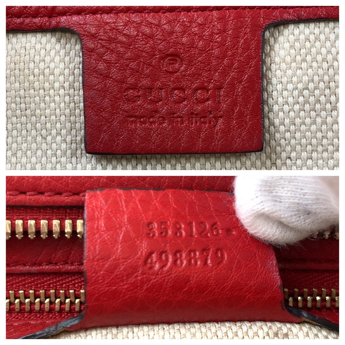 Gucci Soho Interlocking GG Logo Leather Handbag