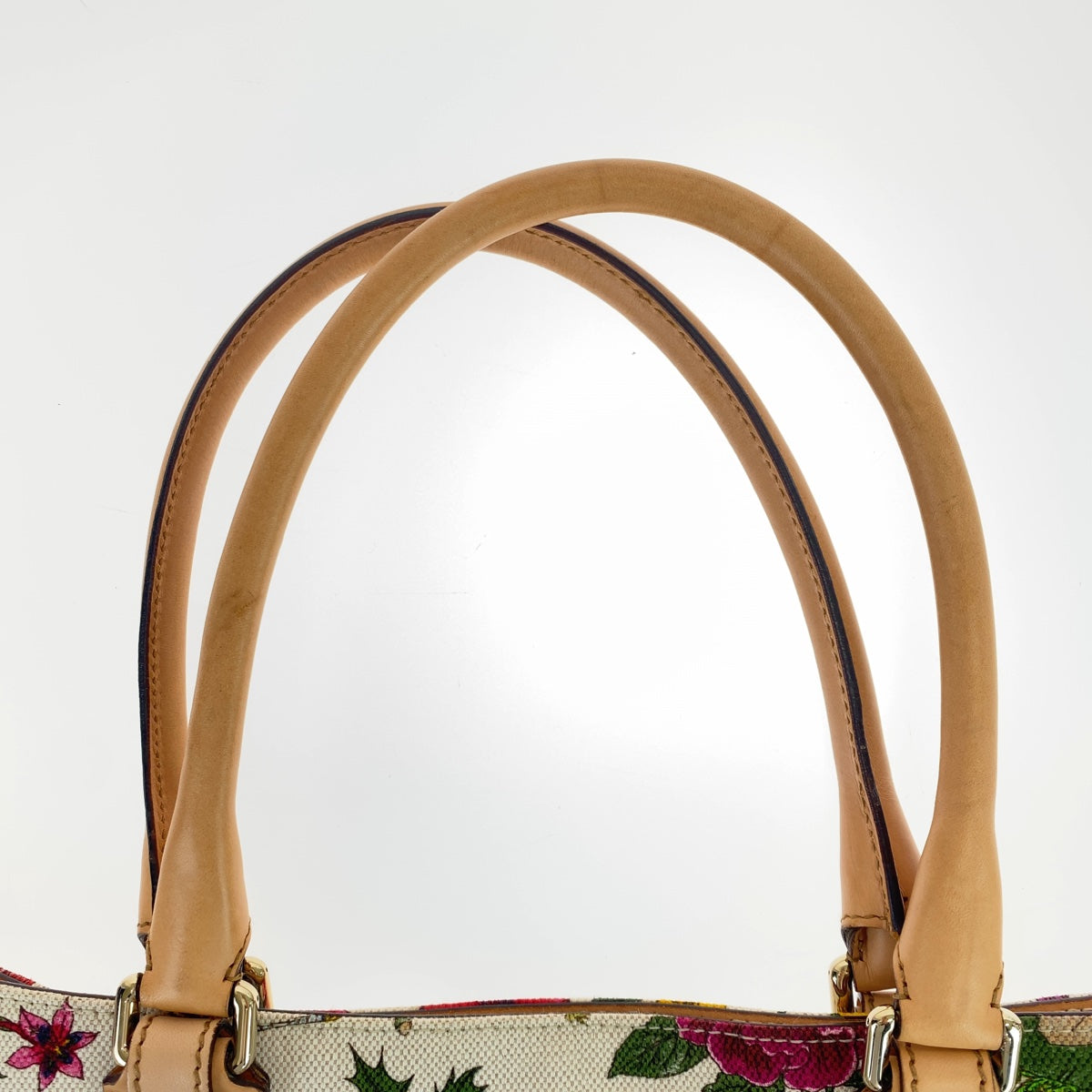 Gucci Canvas/Leather Horsebit Flora Tote Bag 137385 in Very Good Condition