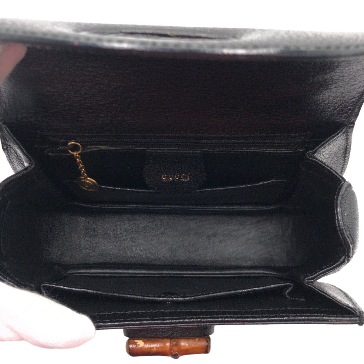 Gucci Bamboo Leather Handbag Black