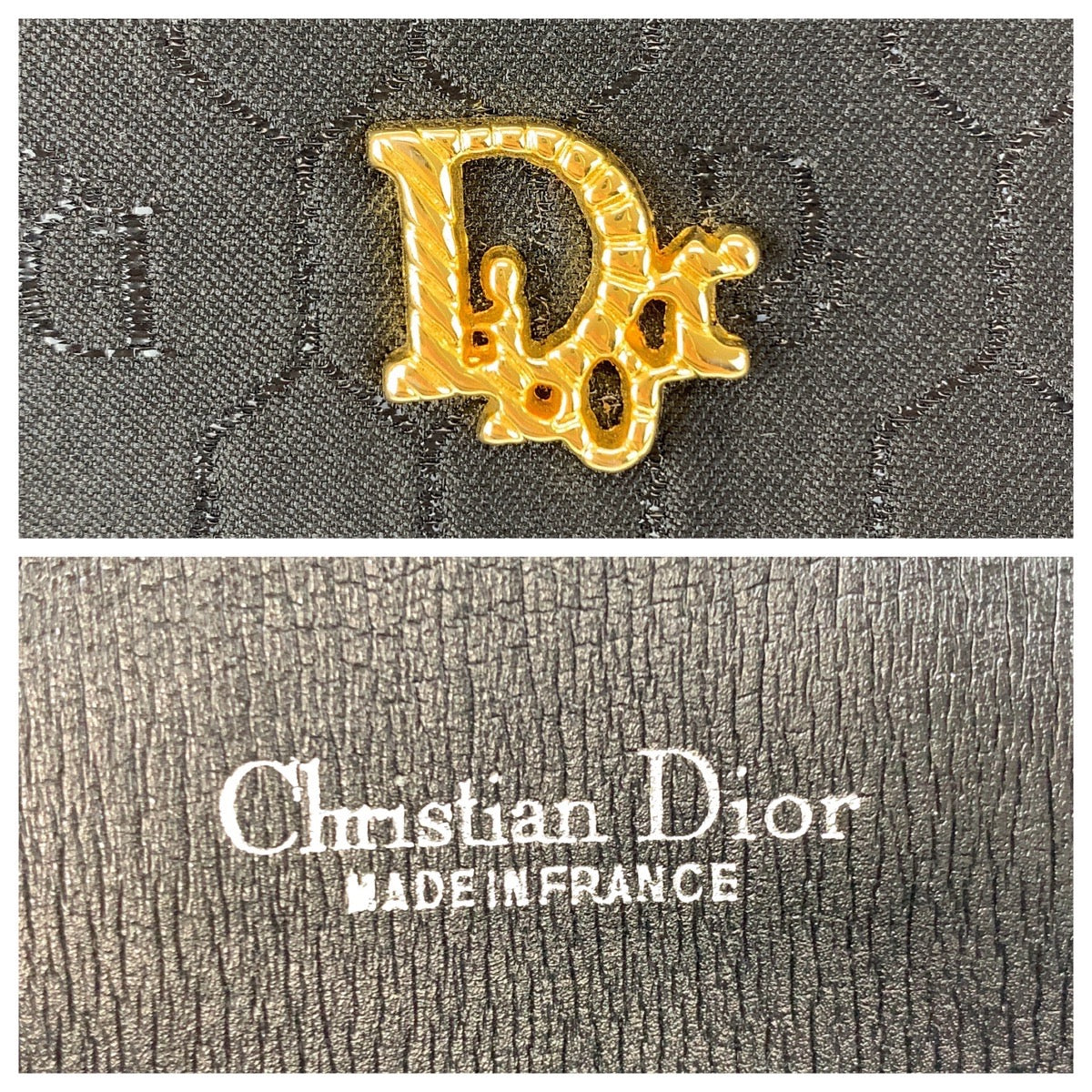 Dior Vintage Honeycomb Canvas Shoulder Bag