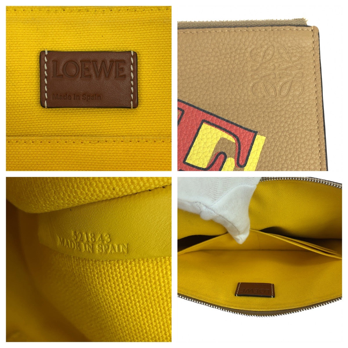 Loewe Anagram Grand Lion Leather Clutch