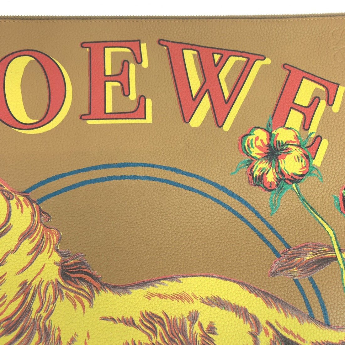 Loewe Anagram Grand Lion Leather Clutch