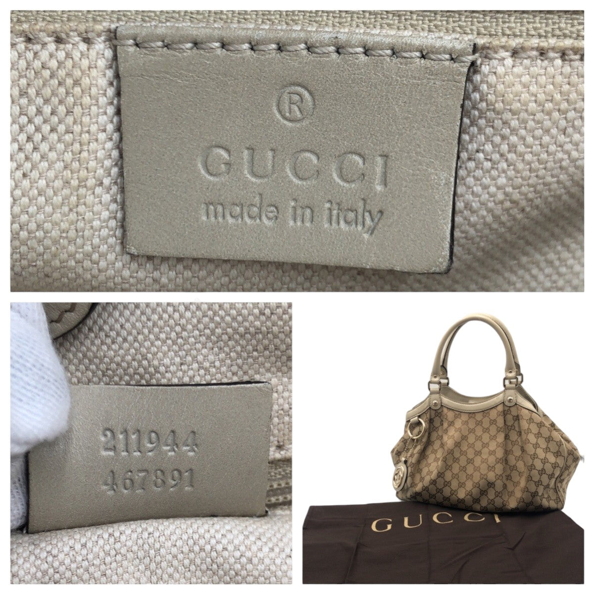 Gucci Sukey GG Canvas Tote Bag 406791 in Very Good Condition