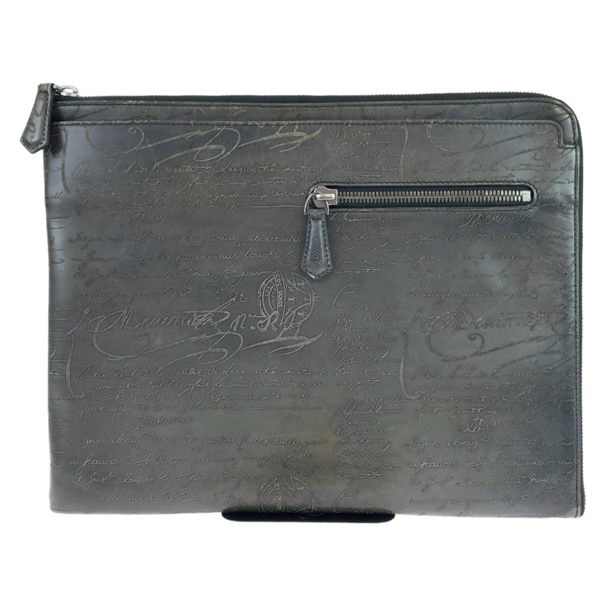 Berluti Leather Calligraphy Clutch Bag