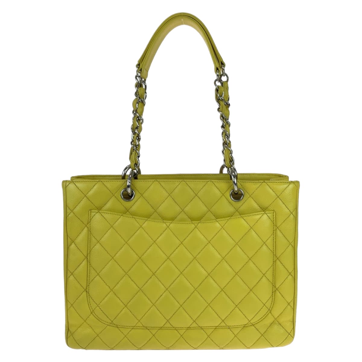 Chanel Vintage Matelasse GST Tote Caviar Skin Yellow in Very Good Condition