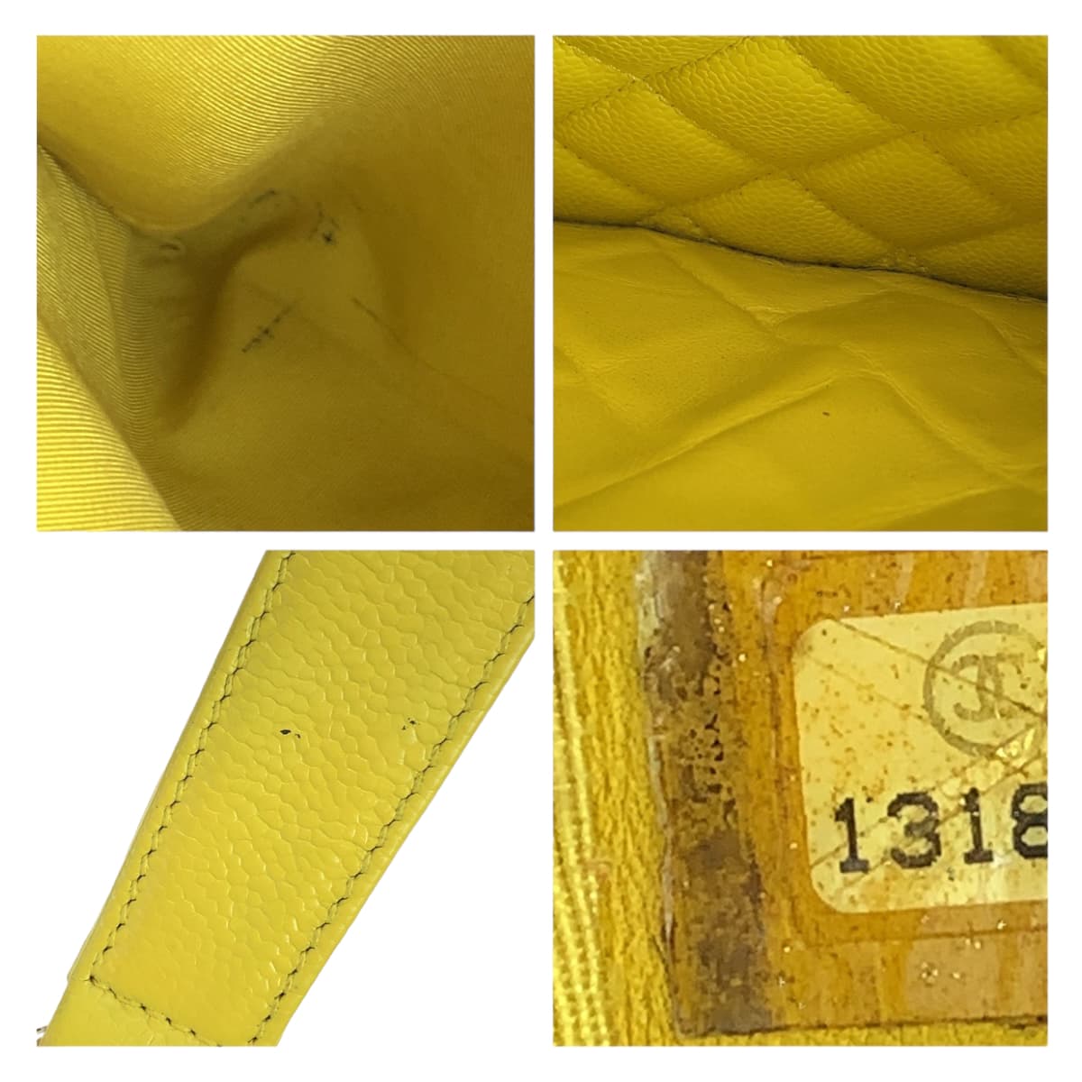 Chanel Vintage Matelasse GST Tote Caviar Skin Yellow in Very Good Condition