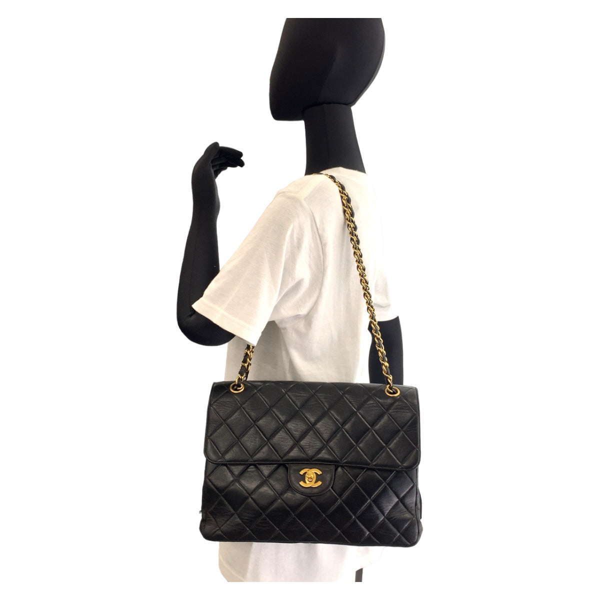 Chanel Vintage Matelasse Double Face Turn Lock Lambskin Shoulder Bag in Very Good Condition