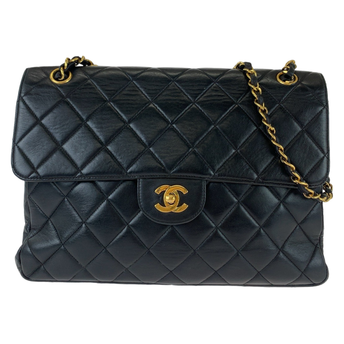 Chanel Vintage Matelasse Double Face Turn Lock Lambskin Shoulder Bag in Very Good Condition