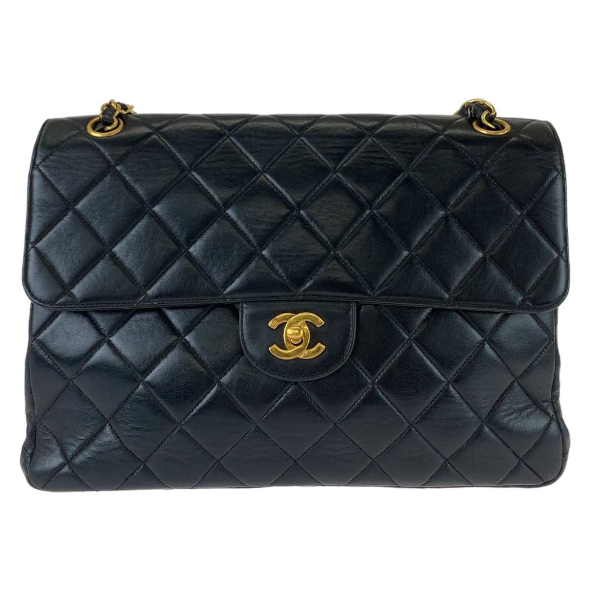 Chanel Vintage Matelasse Double Face Turn Lock Lambskin Shoulder Bag in Very Good Condition