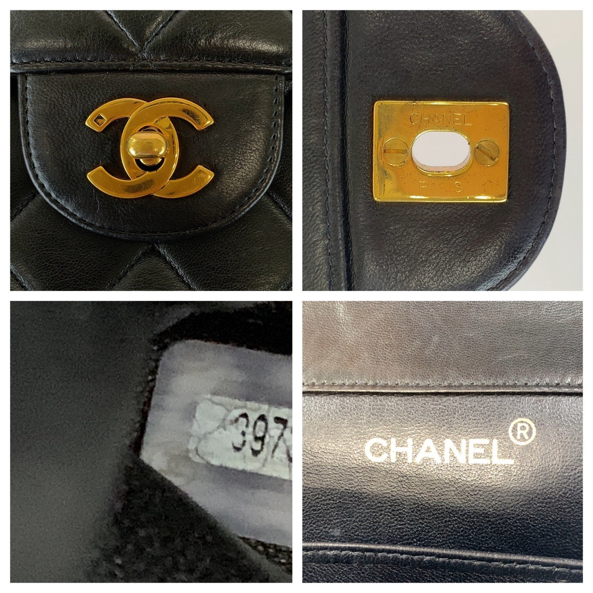 Chanel Vintage Matelasse Double Face Turn Lock Lambskin Shoulder Bag in Very Good Condition